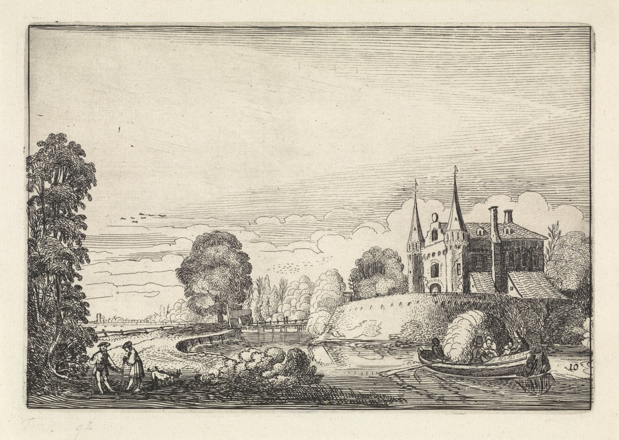 Vergnügungsboot in einem Wassergraben von Jan van de Velde (II)