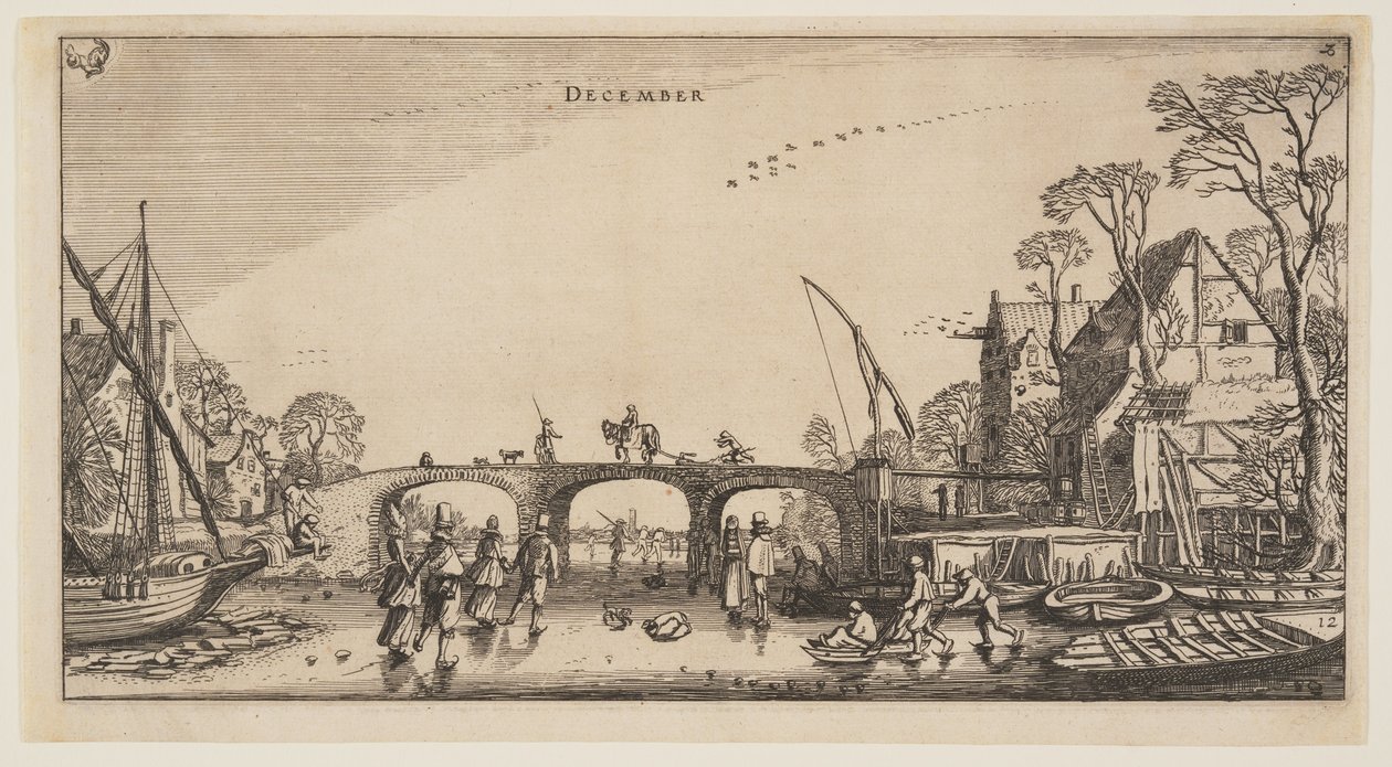 Dezember, aus Die zwölf Monate des Jahres von Jan van de Velde II