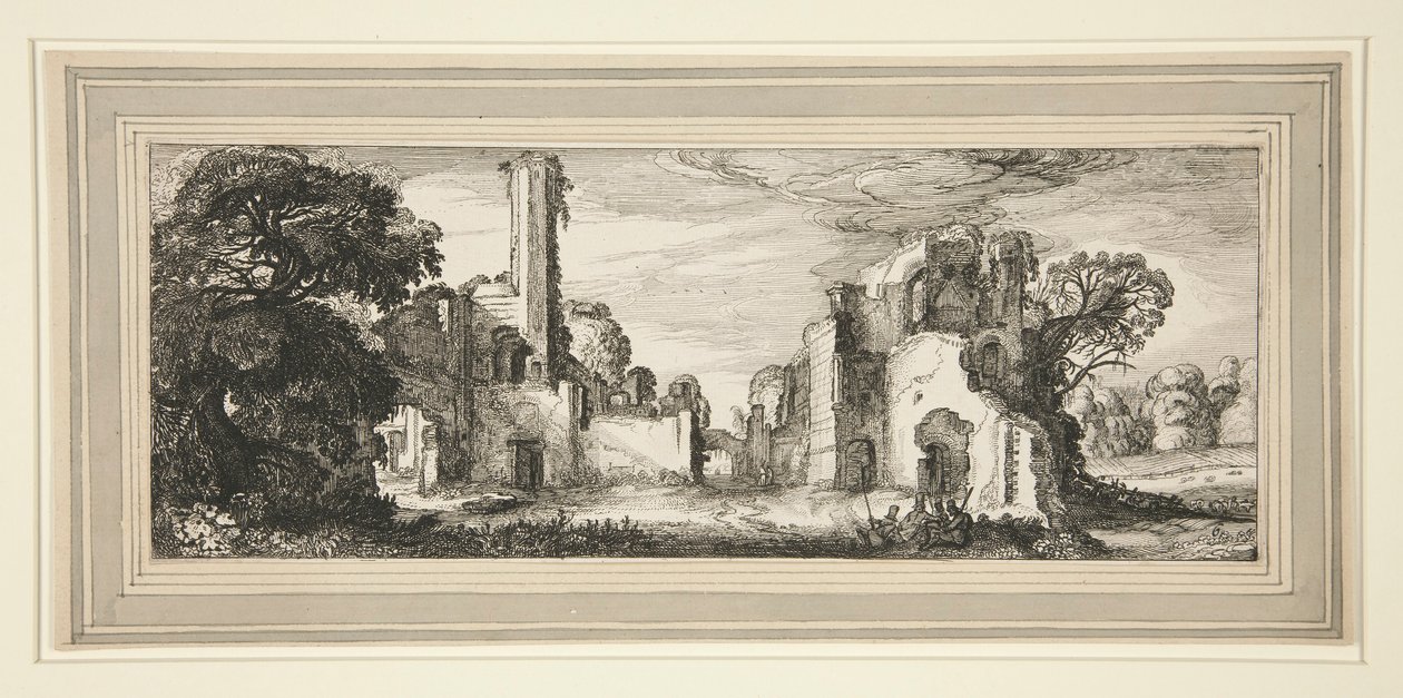 Landschaft mit einer Burgruine von Jan van de Velde II