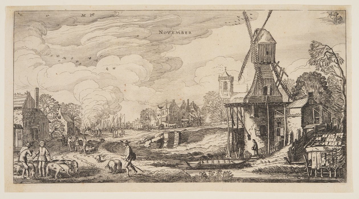 November, aus Die zwölf Monate des Jahres von Jan van de Velde II