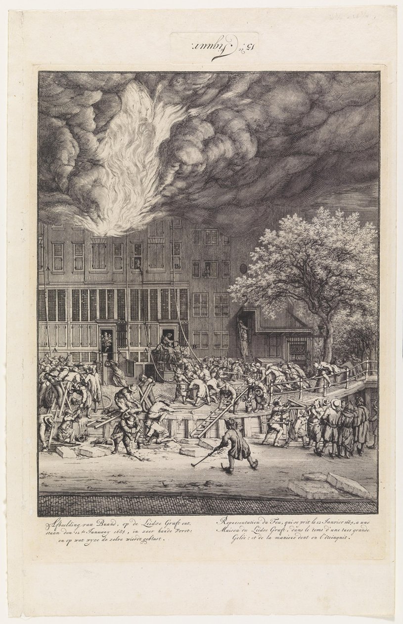 Brand auf der Leidschegracht 1684 von Jan van der Heyden
