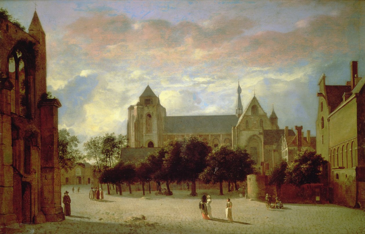 Ansicht der Grote Kerk in Veere von Süden von Jan van der Heyden