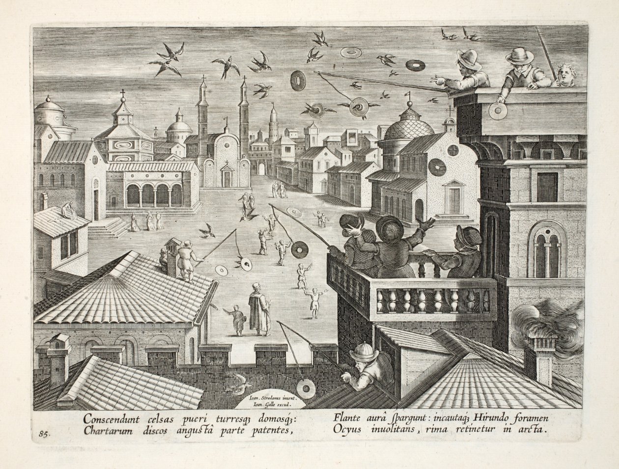 Fangen von Schwalben mit Spiegelplatten mit Löchern, Tafel 77, Illustration aus 