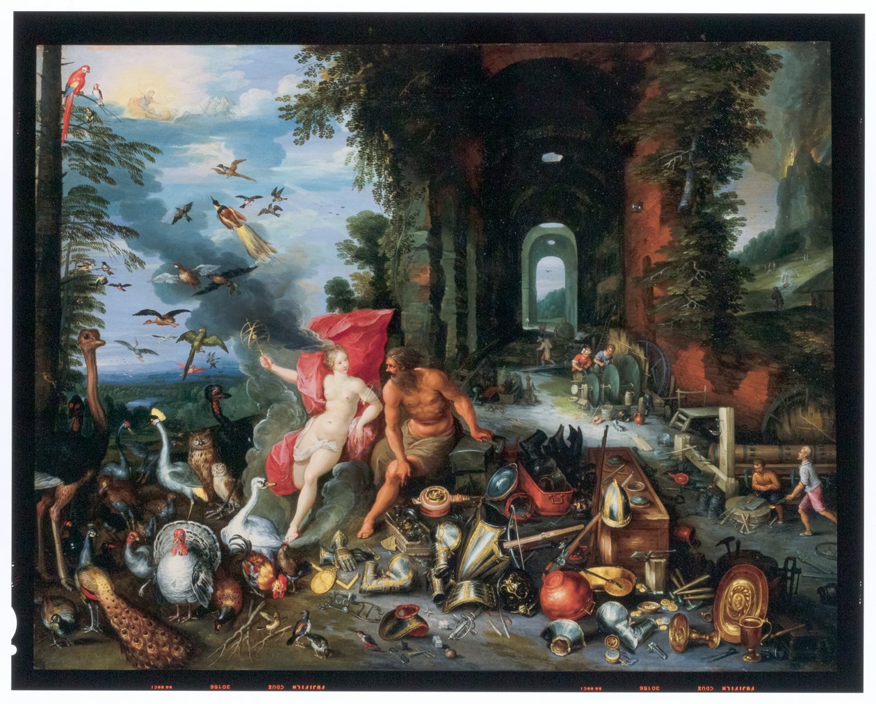 Allegorie von Feuer und Luft von Jan van the Elder Kessel