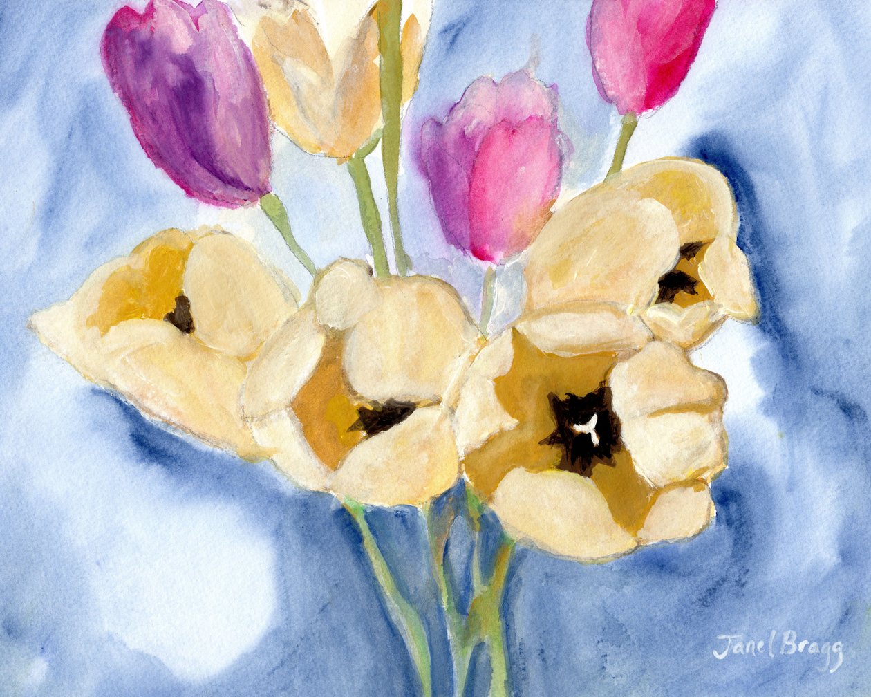 Tulpen auf Mamas Esstisch, ca. 2016 von Janel Bragg