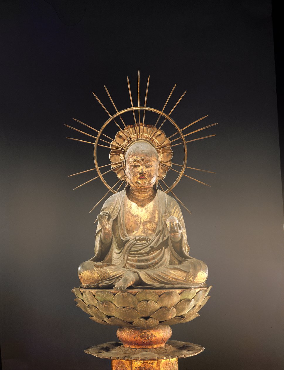 Jizo Bosatsu (Ksitigarbha), Kamakura-Periode (1185-1333), zweite Hälfte des 13. Jahrhunderts (Holz, Lack und Blattgold) von Japanese School