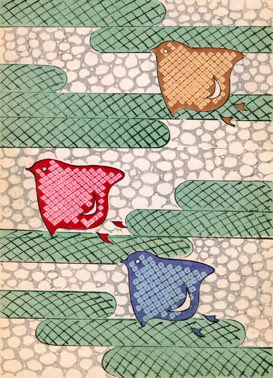 Abstrahierte Vögel von Japanese School