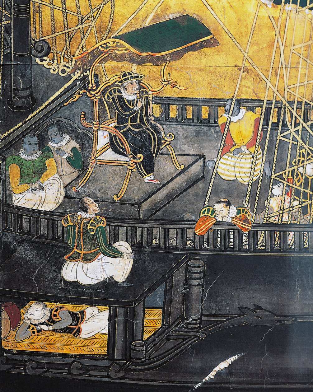 Ankunft der Portugiesen in Japan, Bildschirm, Namban-Kunst von Japanese School