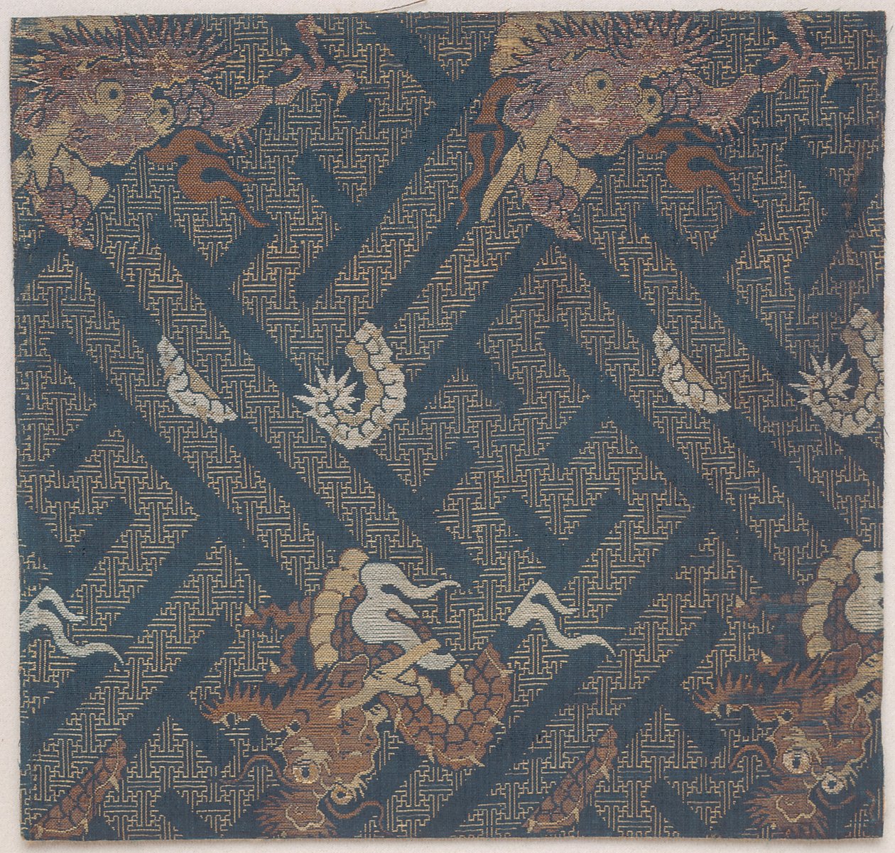 Buddhistischer Tempelstoff, Ein Bezug für eine Sutra, Fragment von Japanese School