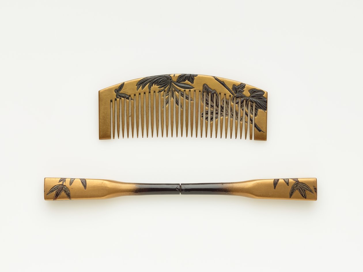 Kamm und Haarnadel, Ende 19. bis Anfang 20. Jahrhundert (Holz mit Lack und Gold) von Japanese School