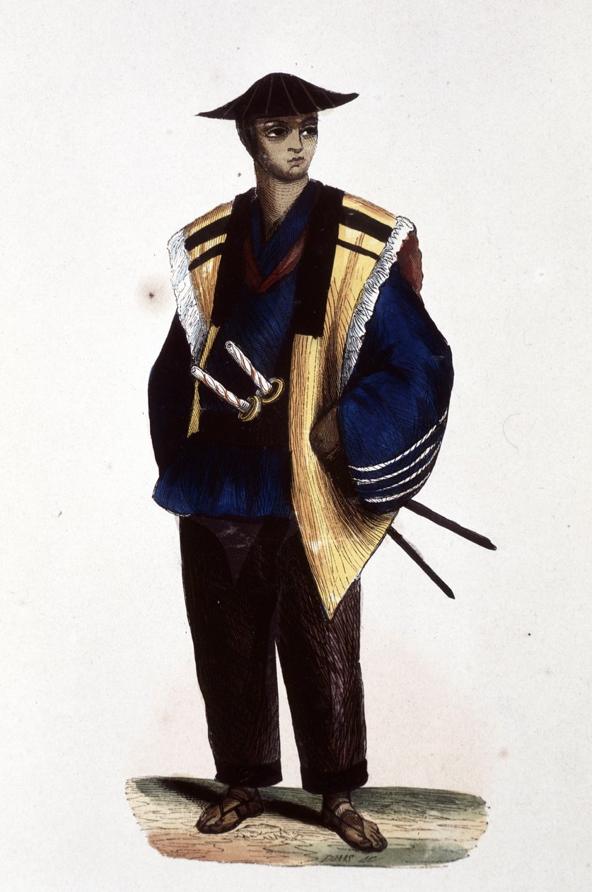 Japanischer Offizier, 1860 (Gravur) von Japanese School