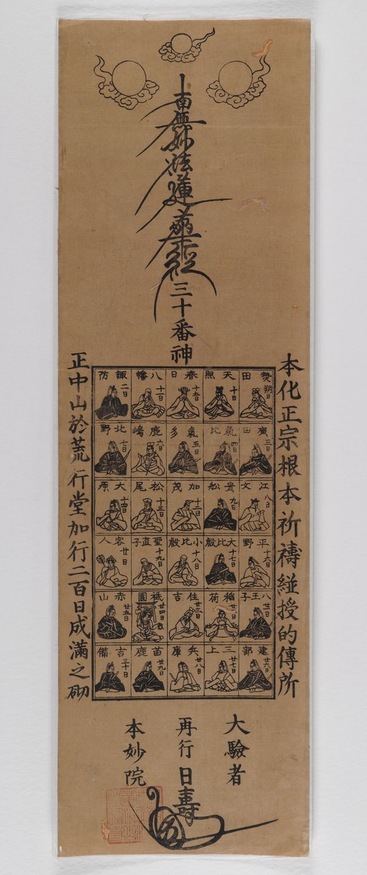 Dreißig Götter der Nichiren-Sekte von Japanese School