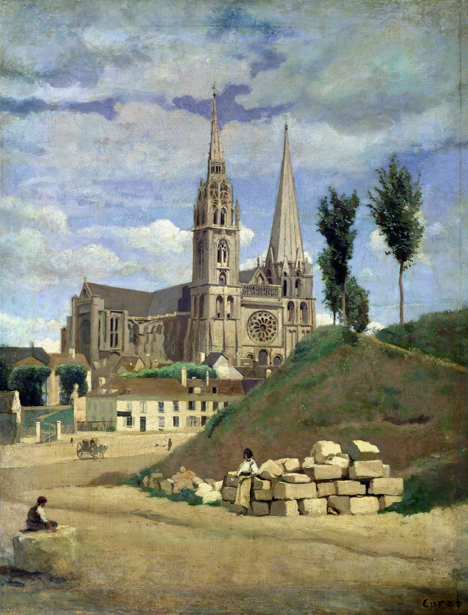 Kathedrale von Chartres, 1830 von Jean Baptiste Camille Corot