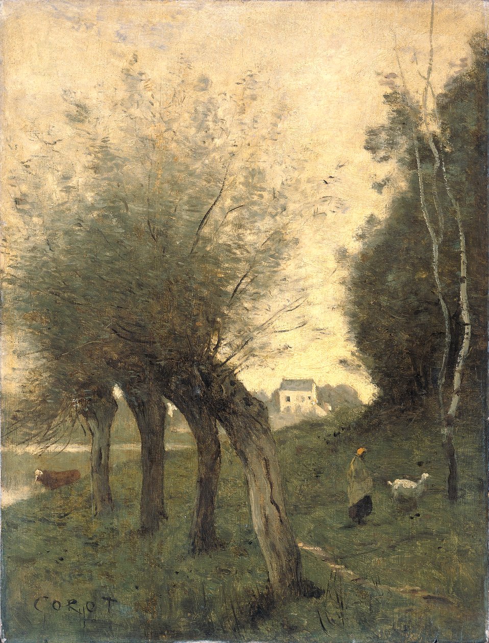 Landschaft mit Kopfweiden von Jean Baptiste Camille Corot