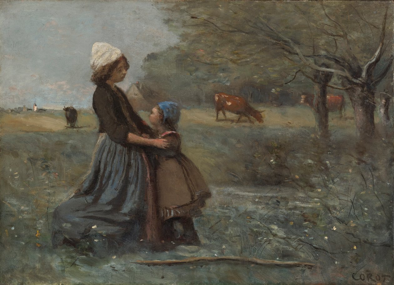 Die zwei Schwestern in der Prärie von Jean Baptiste Camille Corot