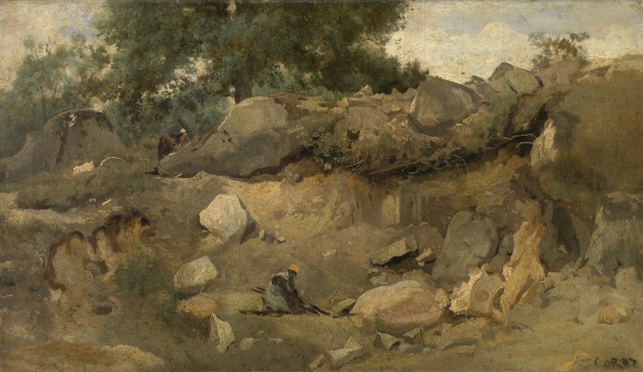 Steinbruch Chaise-Marie in Fontainebleau von Jean-Baptiste-Camille Corot