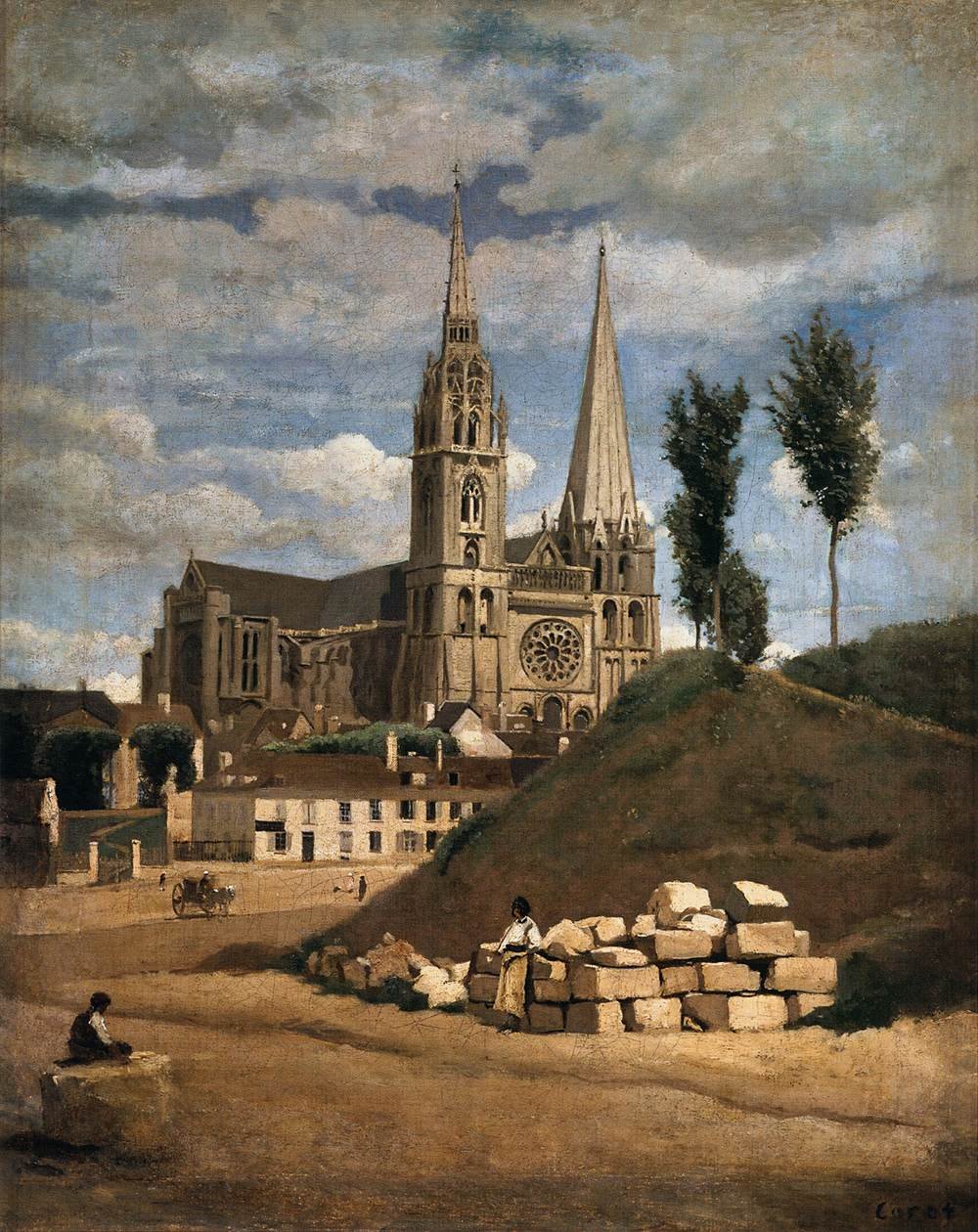 Die Kathedrale von Chartres von Jean-Baptiste-Camille Corot