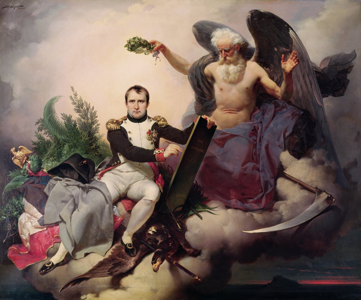 Napoleon (1769-1821) von der Zeit gekrönt, vor 1833 von Jean Baptiste Mauzaisse