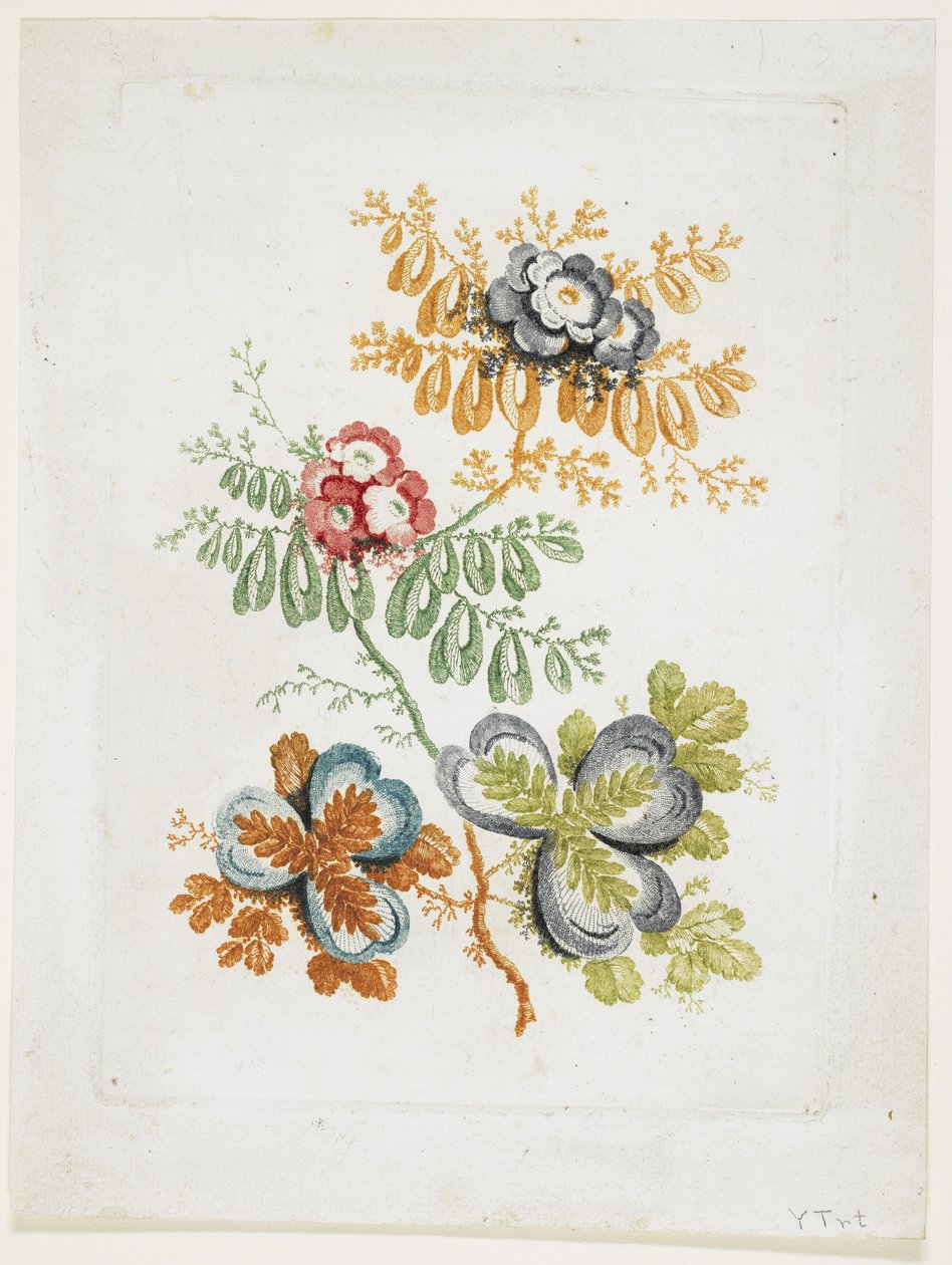 Bouquet de Fantaisie, aus Nouvelle Suitte De Cahiers De Fleurs Ideales, spätes 18. Jahrhundert von Jean Baptiste Pillement