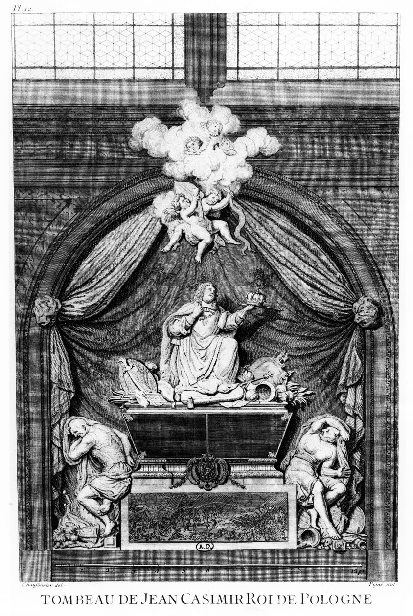 Grabfigur des Herzens von König Johann II. Kasimir Wasa in der Abtei Saint-Germain-des-Prés in Paris von Jean Chaufourier