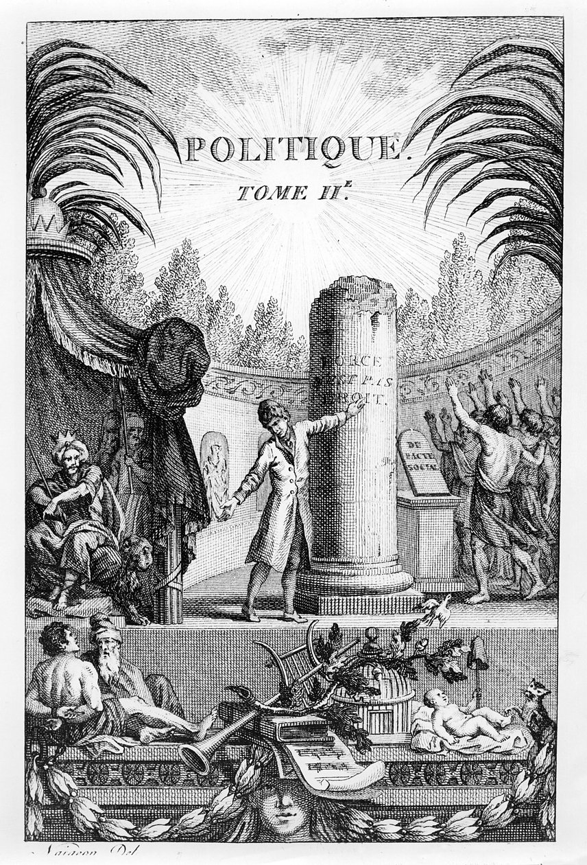Frontispiz von 'Politique', Band II von Jean-Jacques Rousseau