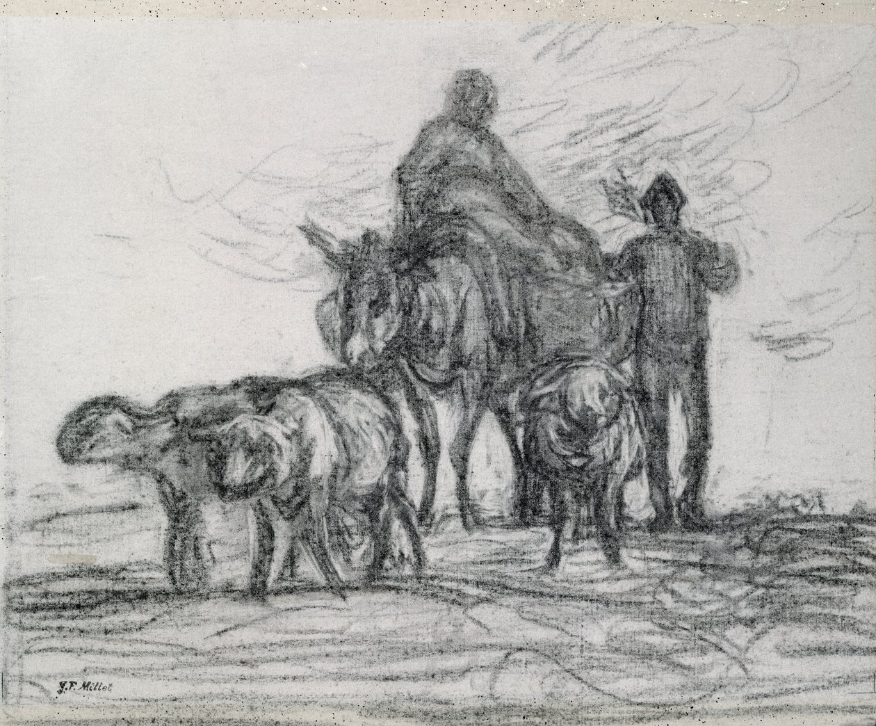 Rückkehr von den Feldern, 1873 von Jean Francois Millet