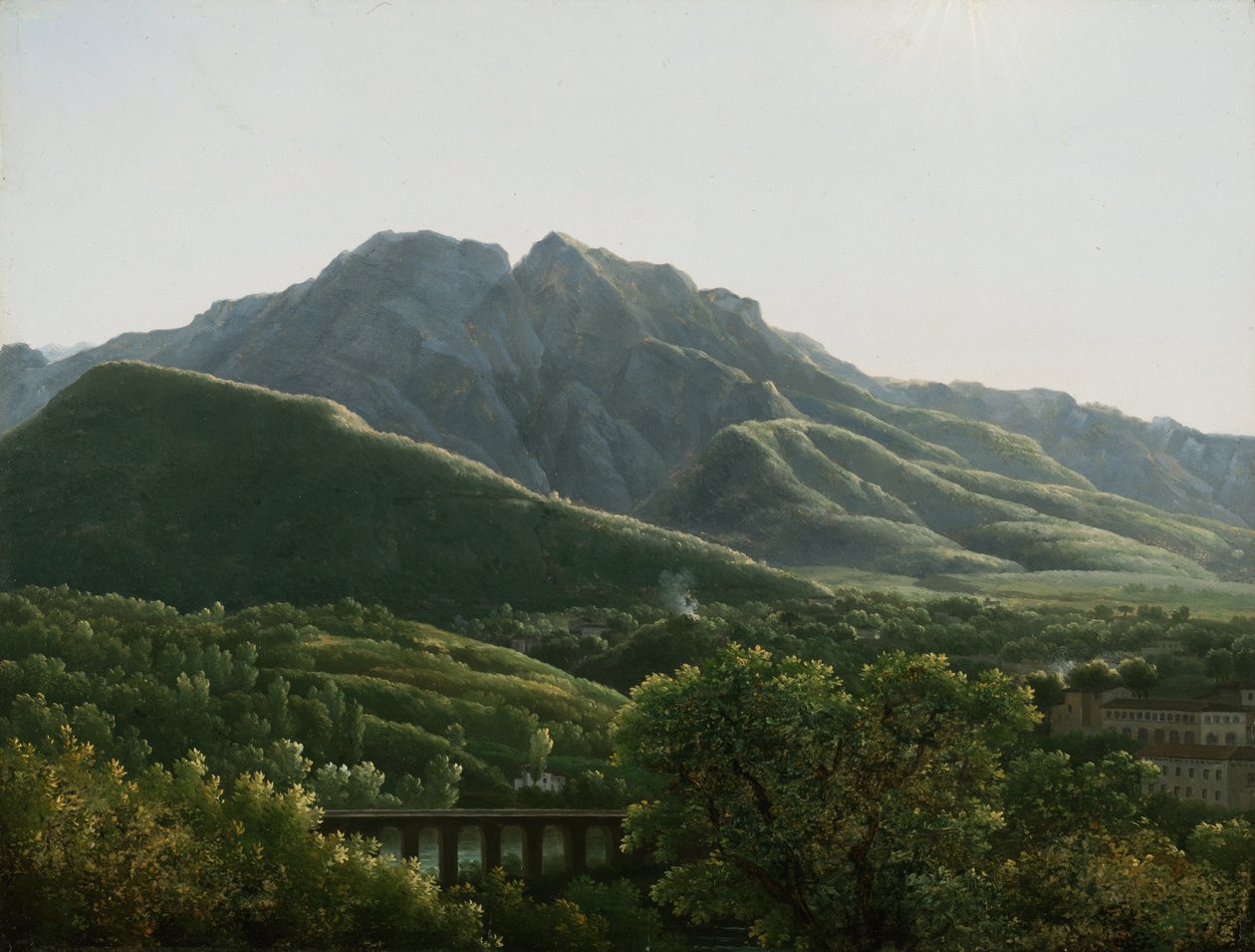 Ansicht der Brücke und der Stadt Cava, Königreich Neapel von Jean Joseph Xavier Bidauld