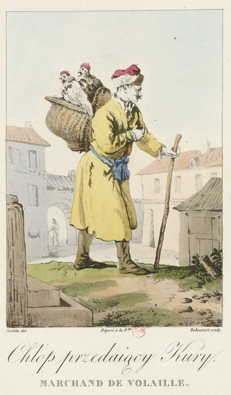 Norblin - Geflügelhändler von Jean Pierre Norblin de La Gourdaine