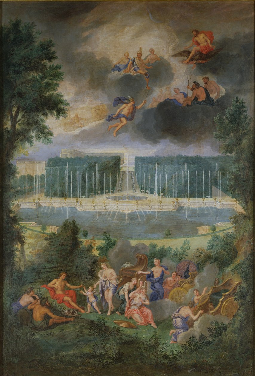 Die Haine von Versailles. Blick auf das Neptunbecken und den Weg mit dem Urteil des Paris von Jean the Younger Cotelle