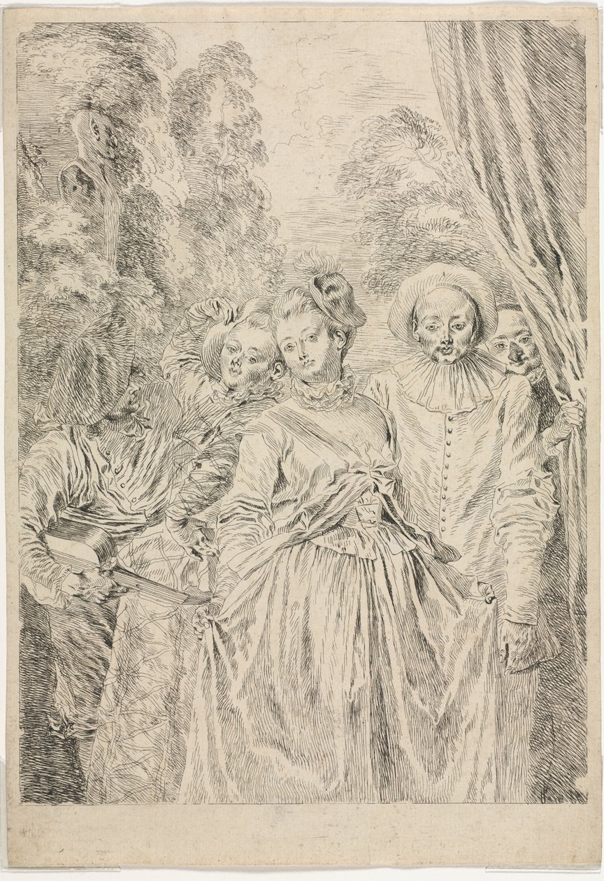 Die Kleider sind italienisch von Jean-Antoine Watteau