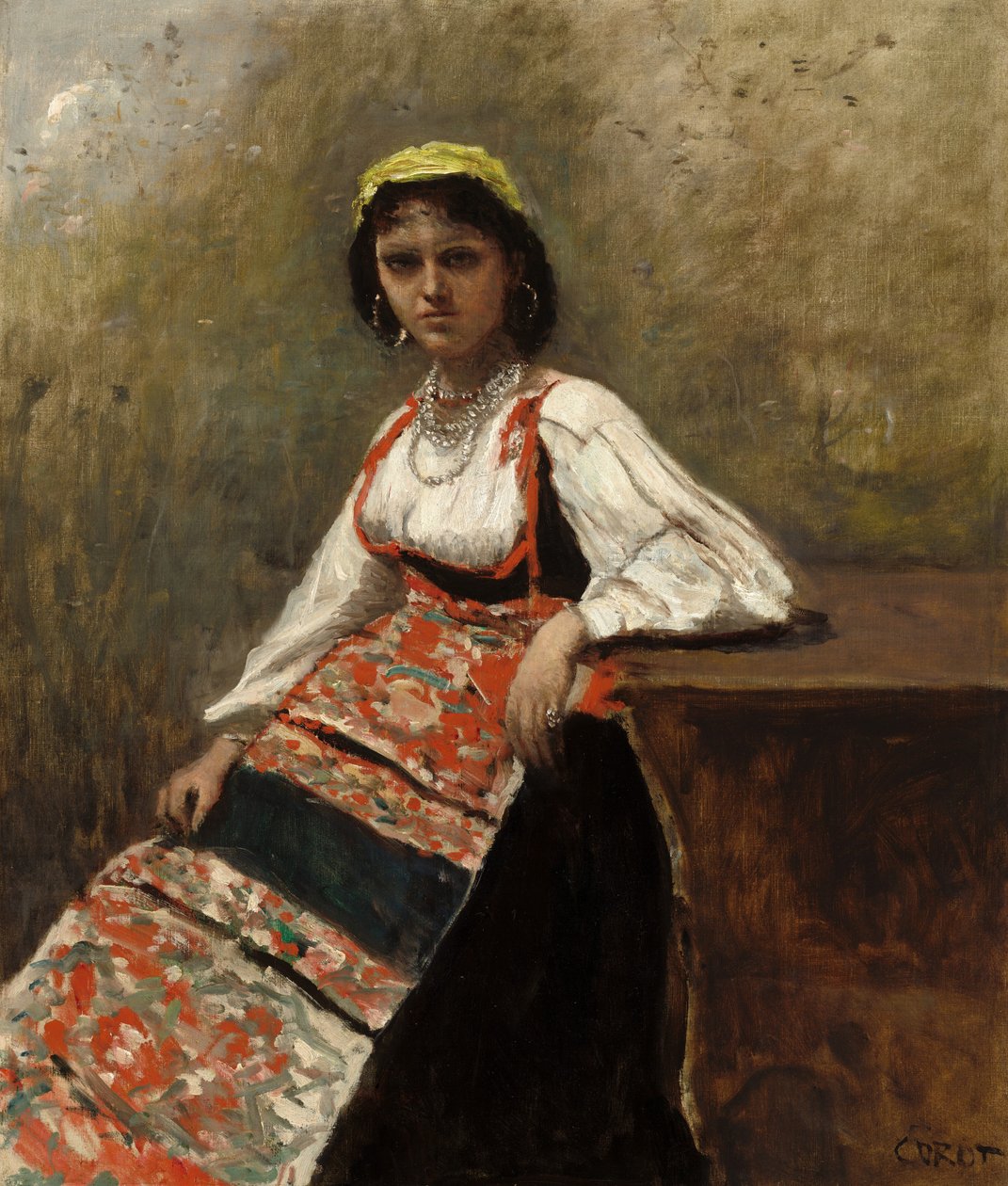 Italienische Frau (La Morieri) von Jean-Baptiste-Camille Corot