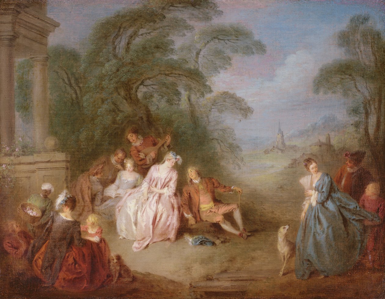 Eine Versammlung in einem Park von Jean Baptiste Joseph Pater