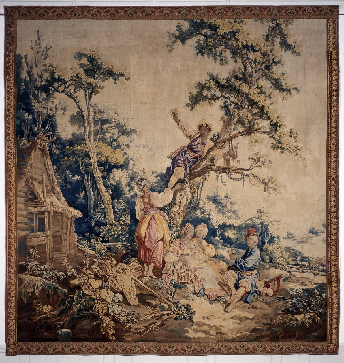 Das Freiluftbankett, Vorhang russische Spiele, (Detail) von Jean-Baptiste Le Prince
