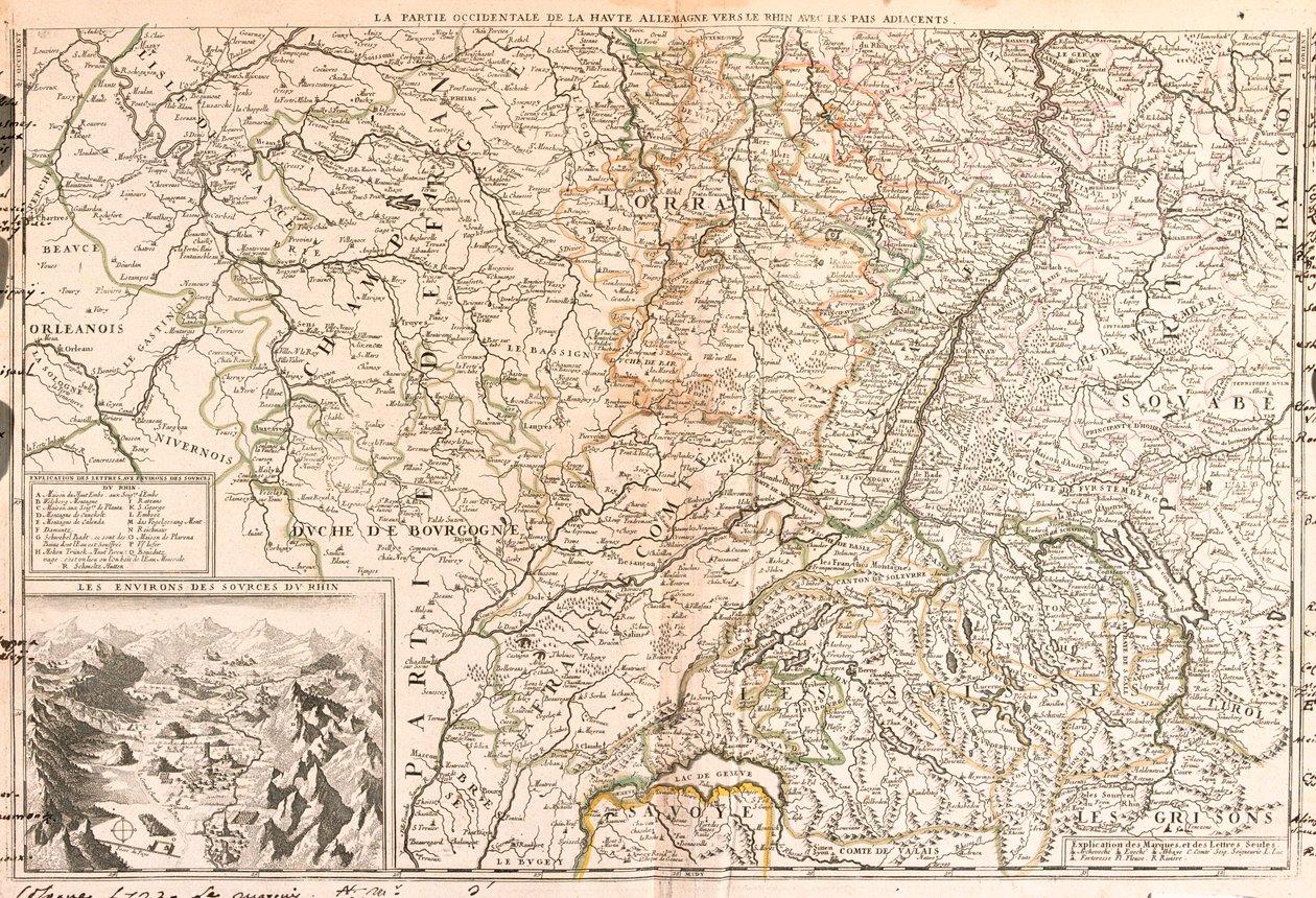 Frankreich (Region: Obere Normandie, Île-de-France, Champagne-Ardenne, Rhône-Alpes, Burgund, Auvergne, Centre), Belgien (südliche Wallonische Region), Luxemburg, Deutschland (Rheinland-Pfalz, Saarland, Baden-Württemberg), Schweiz (Kanton: Thurgau, Appenzel von Jean-Baptiste Nolin