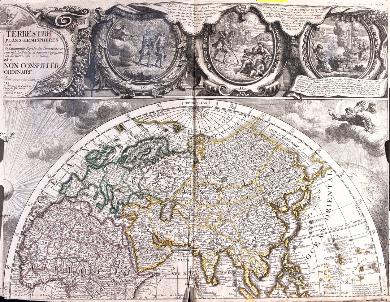 Karte der nördlichen Hemisphäre von Jean Baptiste Nolin
