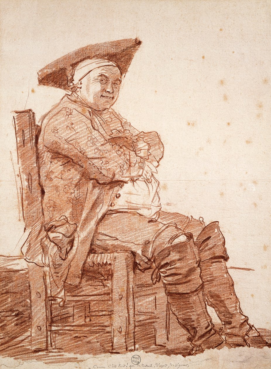 Porträt eines sitzenden Mannes, bekannt als Postiglione, von Jean Honore Fragonard von Jean Honore Fragonard