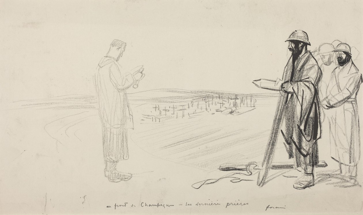 An der Front von Champagne - Die letzten Gebete, um 1914-1919 von Jean-Louis & Caran D