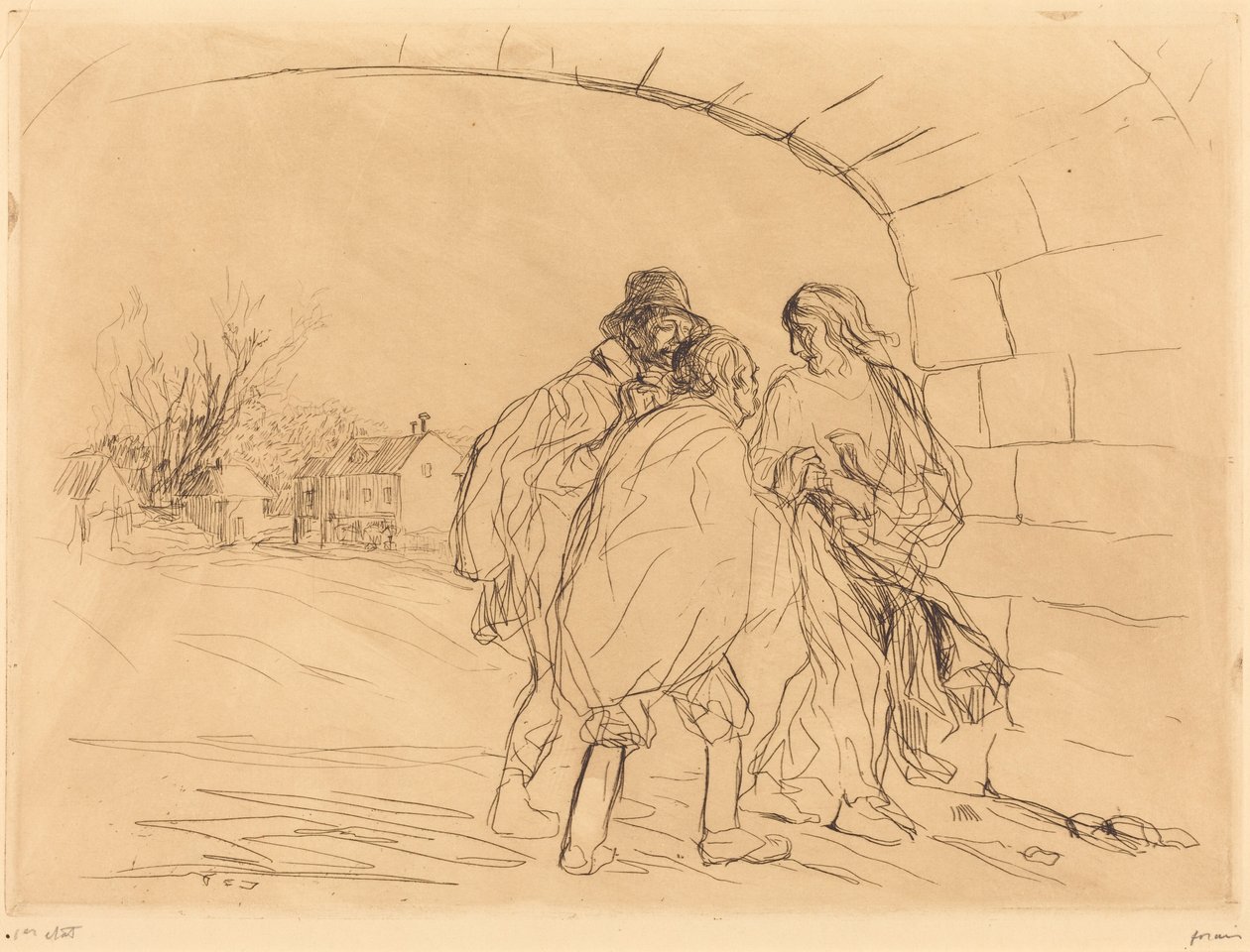 Die Begegnung unter dem Gewölbe (1. Blatt) von Jean-Louis Forain