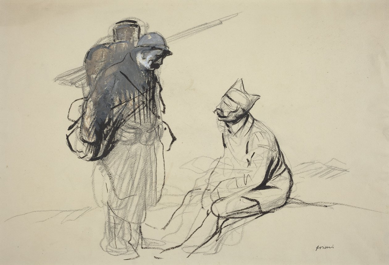 Poilu und Tommy im Gespräch von Jean-Louis Forain