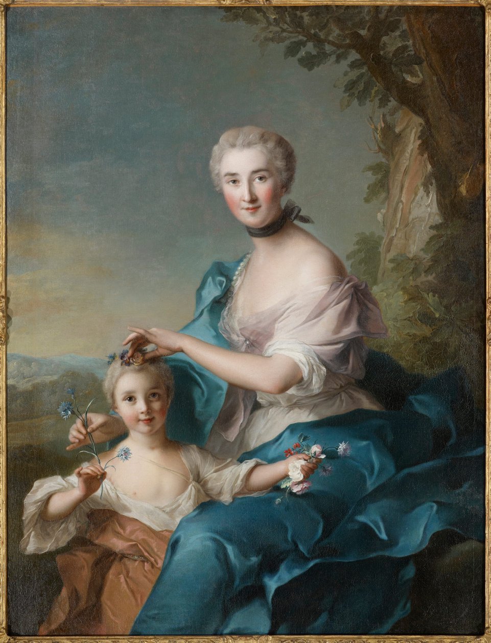 Porträt von Madame Crozat de Thiers und ihrer Tochter von Jean-Marc Nattier