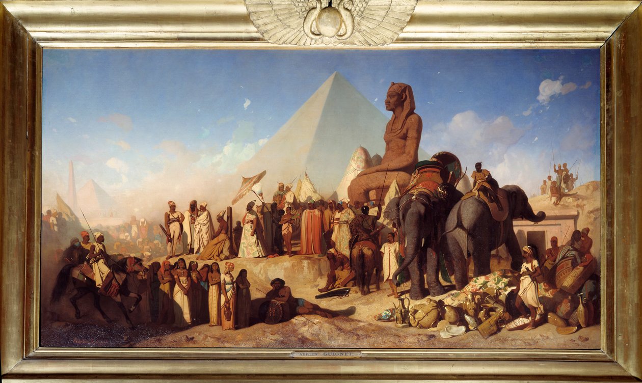 Kambyses und Psammenite. Treffen zwischen Kambyses II., König des Persischen Reiches von 529 bis 522 v. Chr. von Jean Adrien Guignet