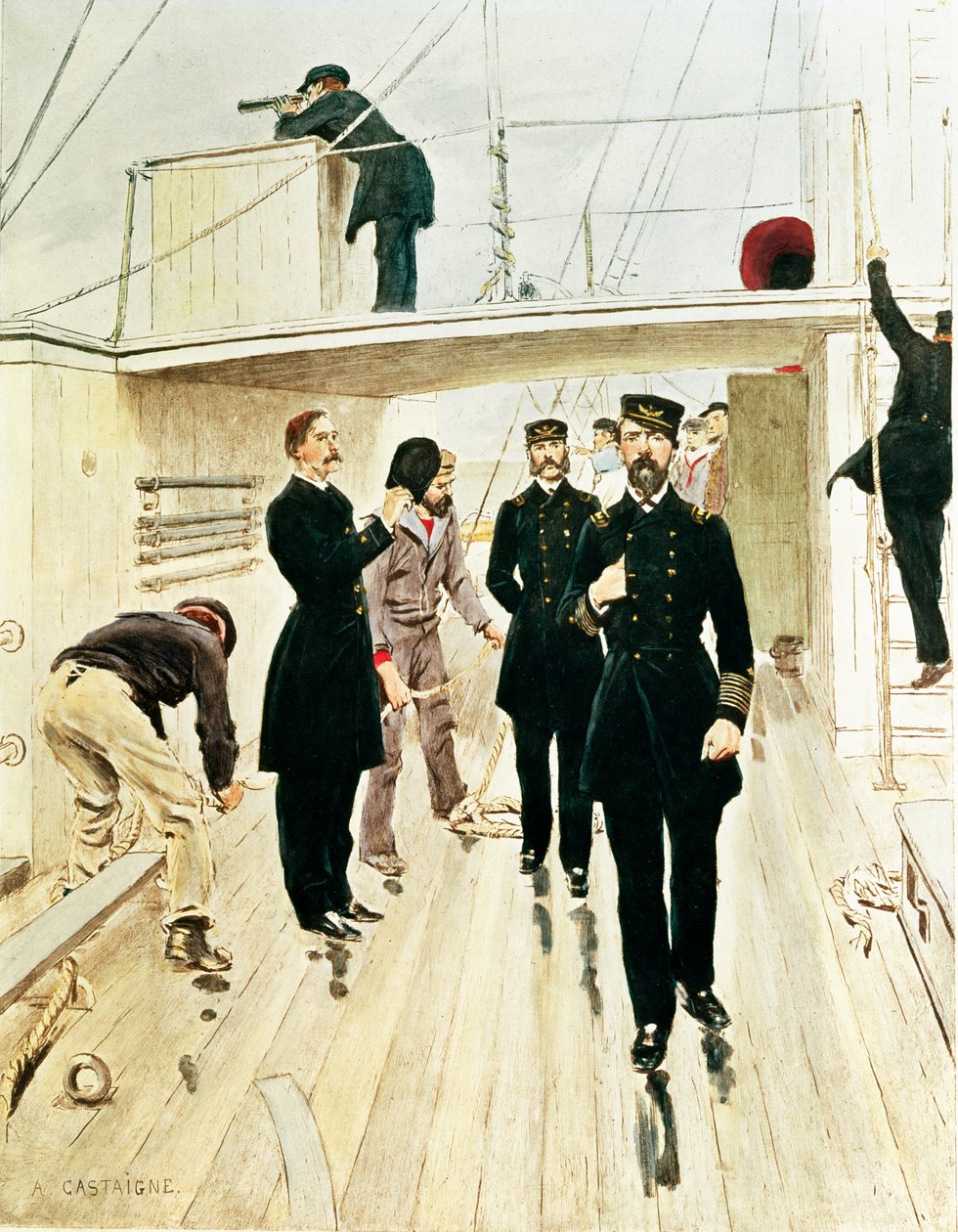 US Navy: Konteradmiral, Kapitän und Fähnrich von Jean Alexandre Michel Andre Castaigne