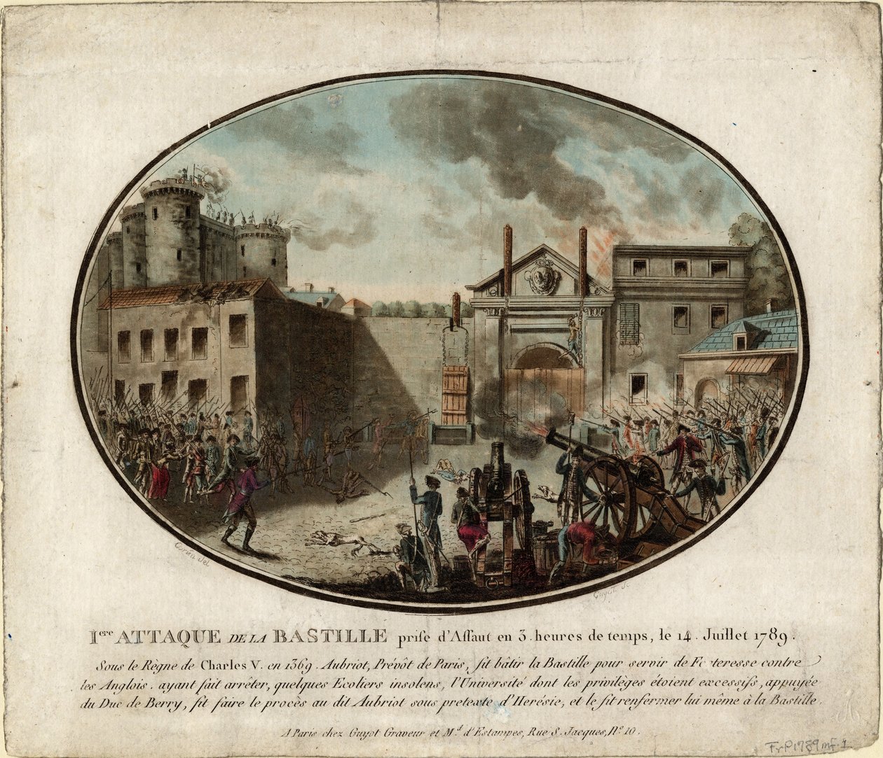 Der Sturm auf die Bastille am 14. Juli 1789, 1789 von Jean Alexis Cornu