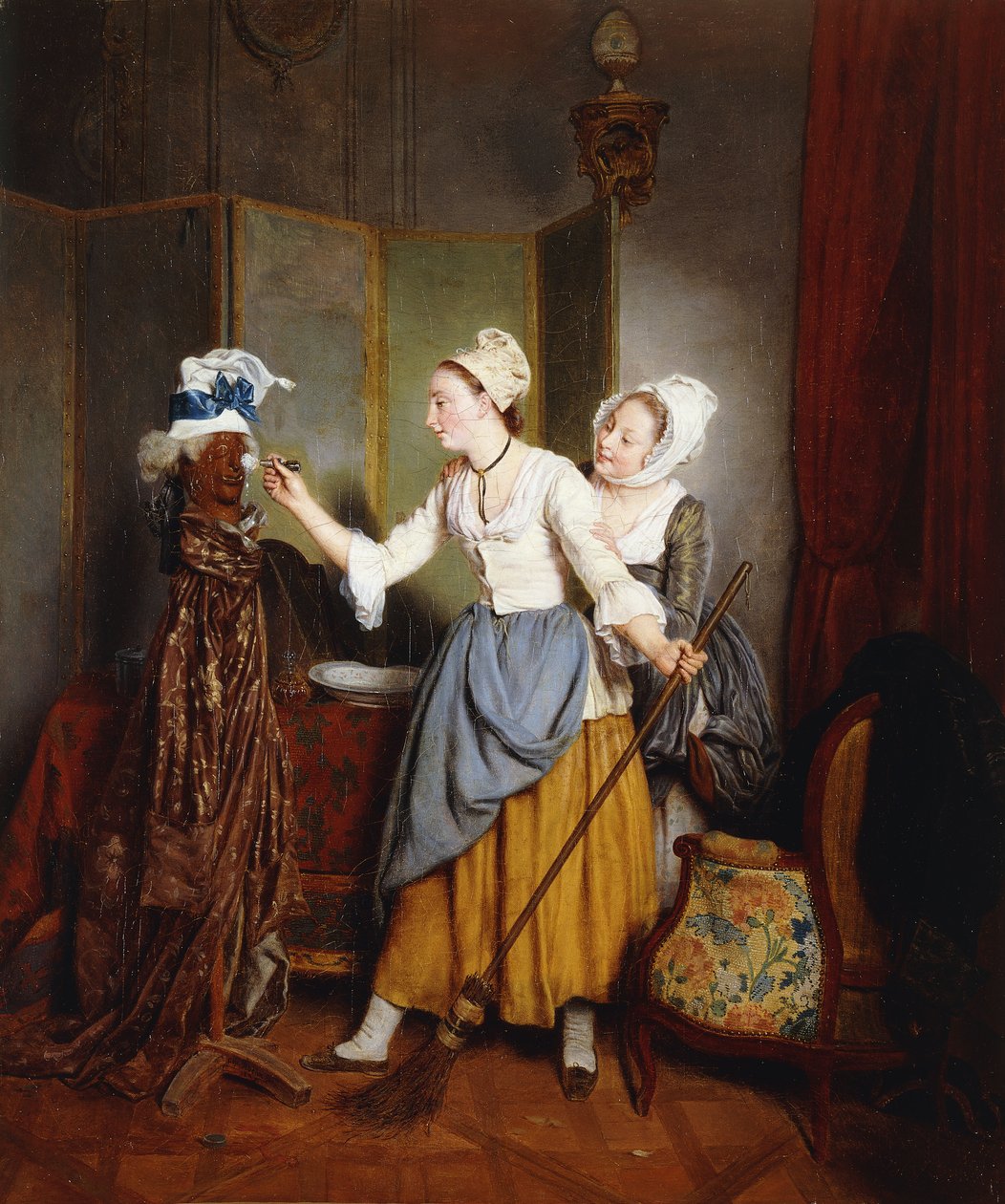 Ankleiden einer Schaufensterpuppe; La Toilette de Mannequin, 1835 von Jean Alphonse Roehn