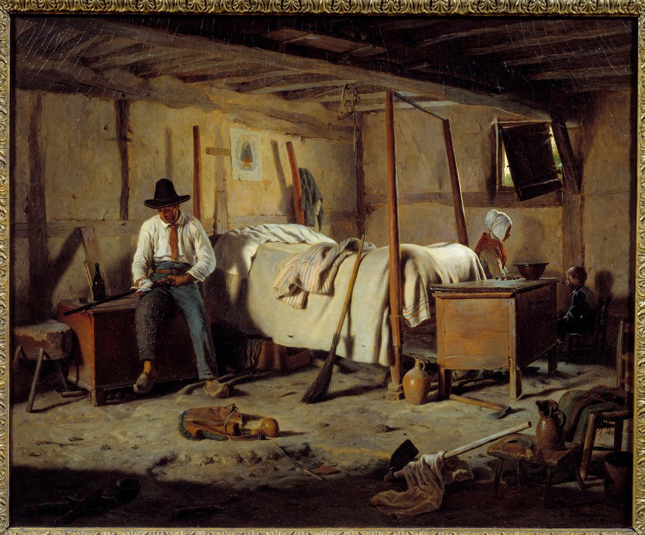 Der Wilderer. Gemälde von Jean Alphonse Roehn (1799-1864) 1850 von Jean Alphonse Roehn