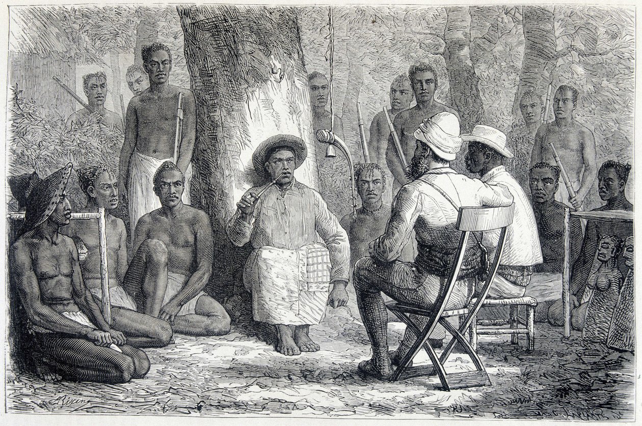 Cameron-Expedition Besuch in Kattendé - in Tour du Monde von Jean Andre Rixens