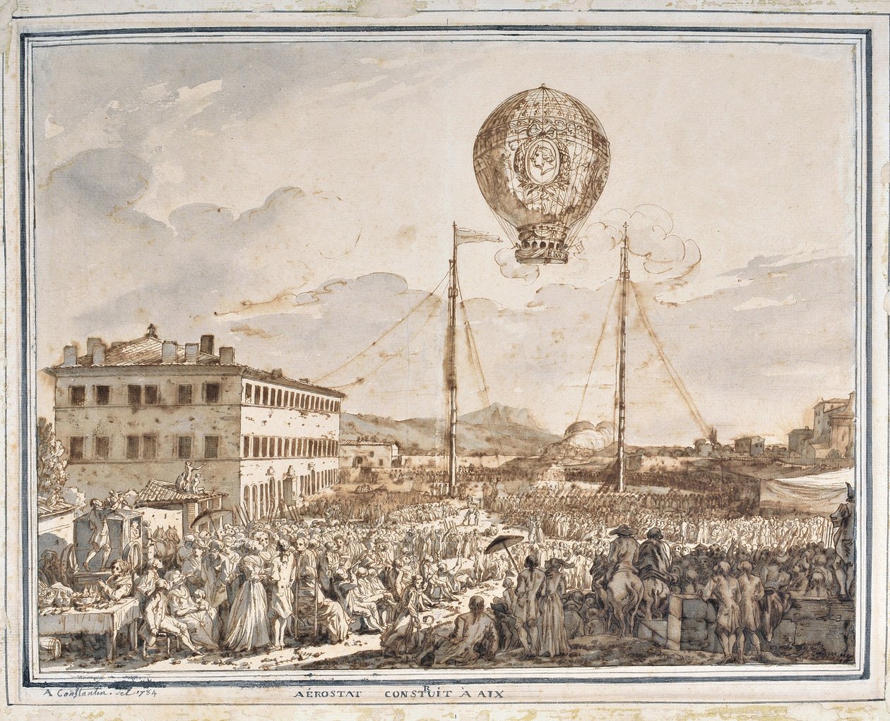 Aerostat gebaut in Aix, ein Ballon gebaut in Aix-en-Provence von Jean Antoine Constantin
