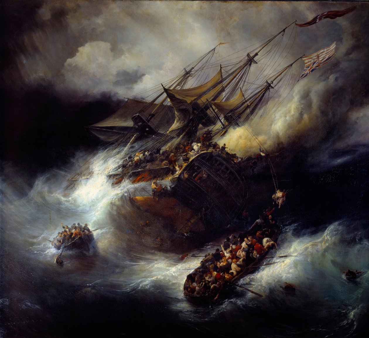 Brand der Kent, Untergang eines Bootes (1800) von Jean Antoine Theodore Gudin