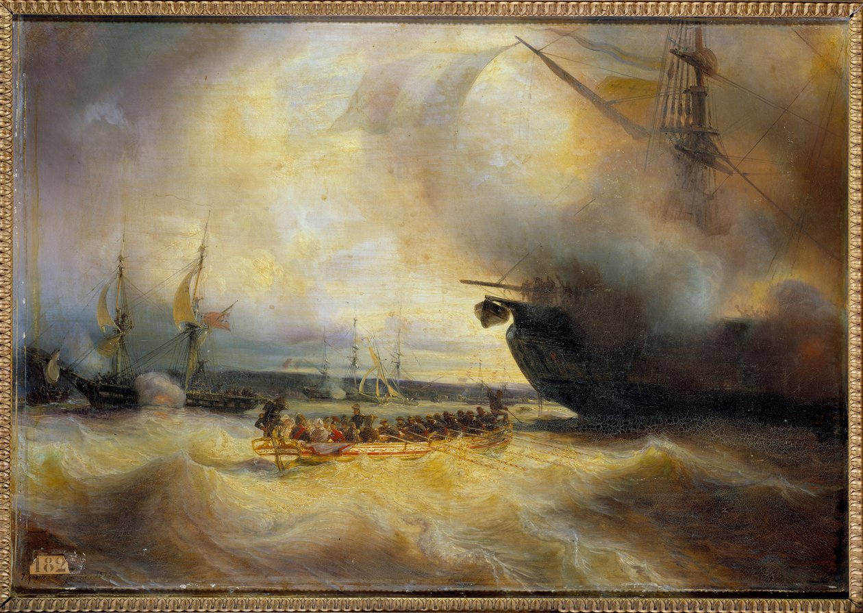 König Louis Philippe I. und die königliche Familie im Hafen von Cherbourg am 3. September von Jean Antoine Theodore Gudin