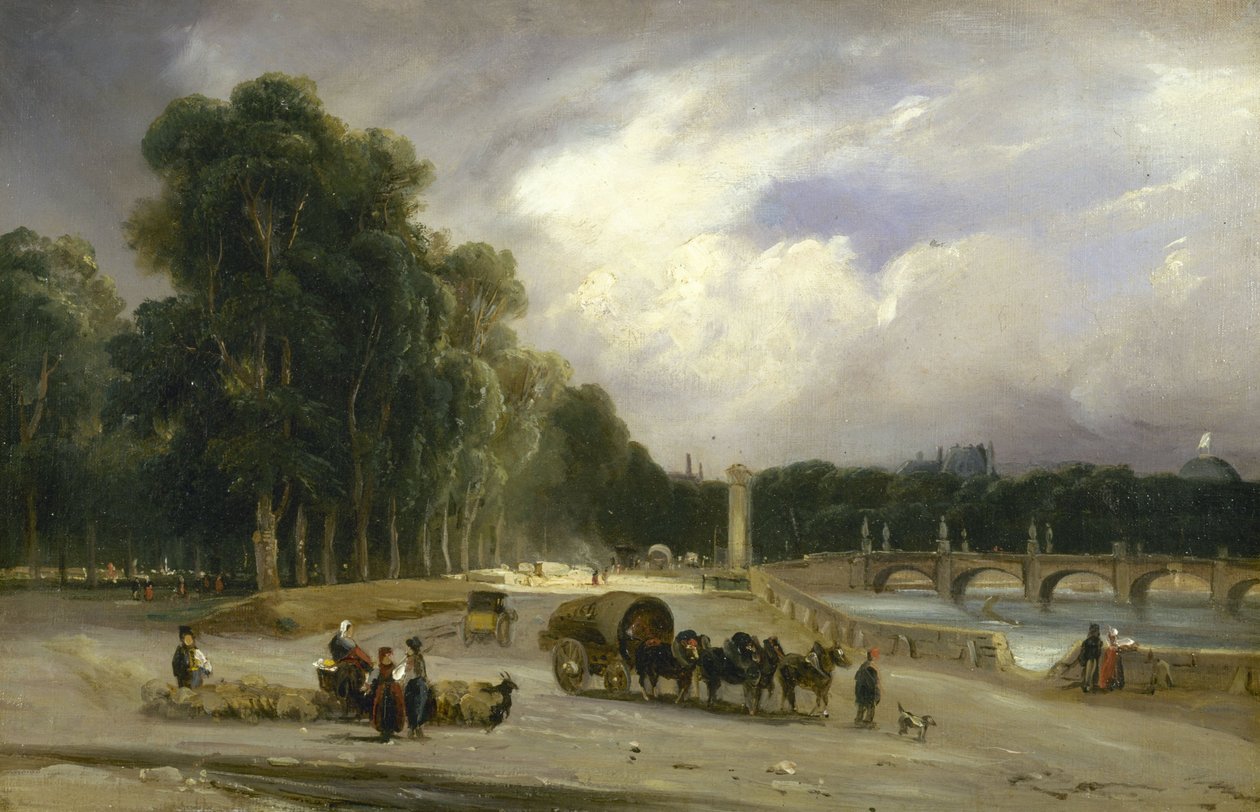 Le Cours-la-Reine, circa 1828 von Jean Antoine Theodore Gudin